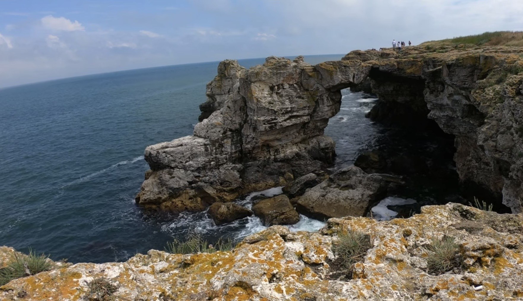 Sea arch on the rocky coast at Tulenovo, Bulgaria