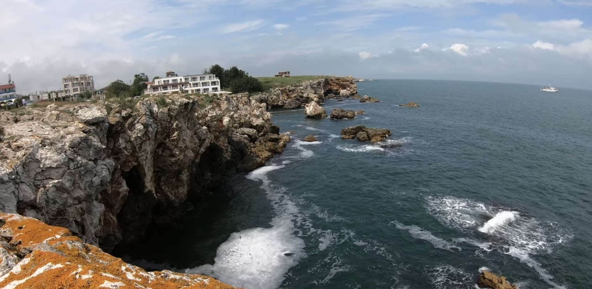 Aerial view of the Tulenovo cliffs and Black Sea coast