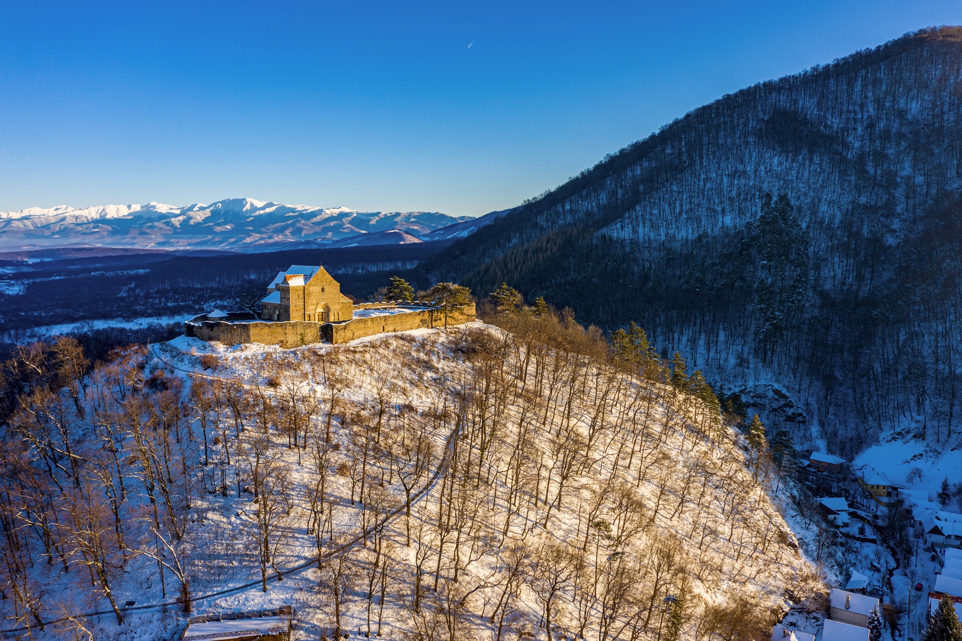 Cisnădioara village and basilica, Romania